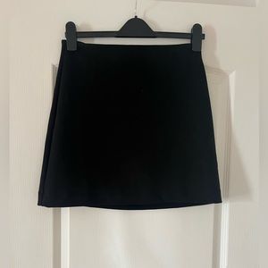 Banana republic black mini velour skirt.